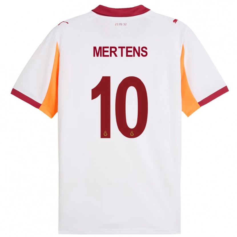 Danxen Donna Maglia Dries Mertens #10 Bianco Rosso Kit Gara Away 2025/26 Maglietta