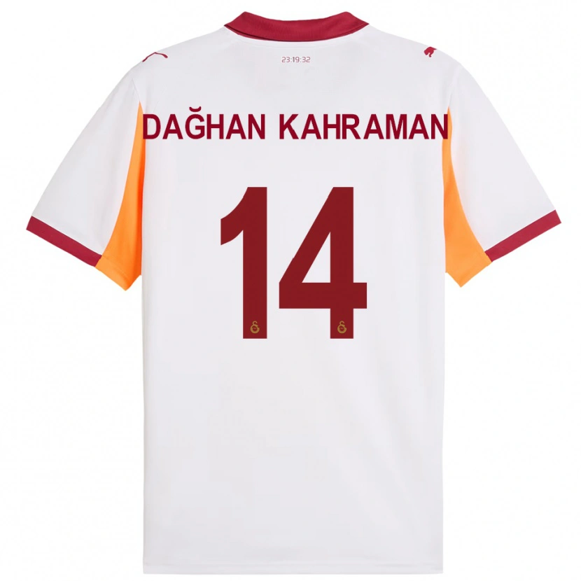 Danxen Donna Maglia Yusuf Dağhan Kahraman #14 Bianco Rosso Kit Gara Away 2025/26 Maglietta