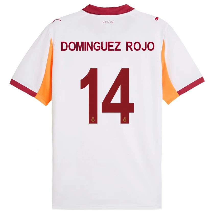 Danxen Donna Maglia Laura Dominguez Rojo #14 Bianco Rosso Kit Gara Away 2025/26 Maglietta