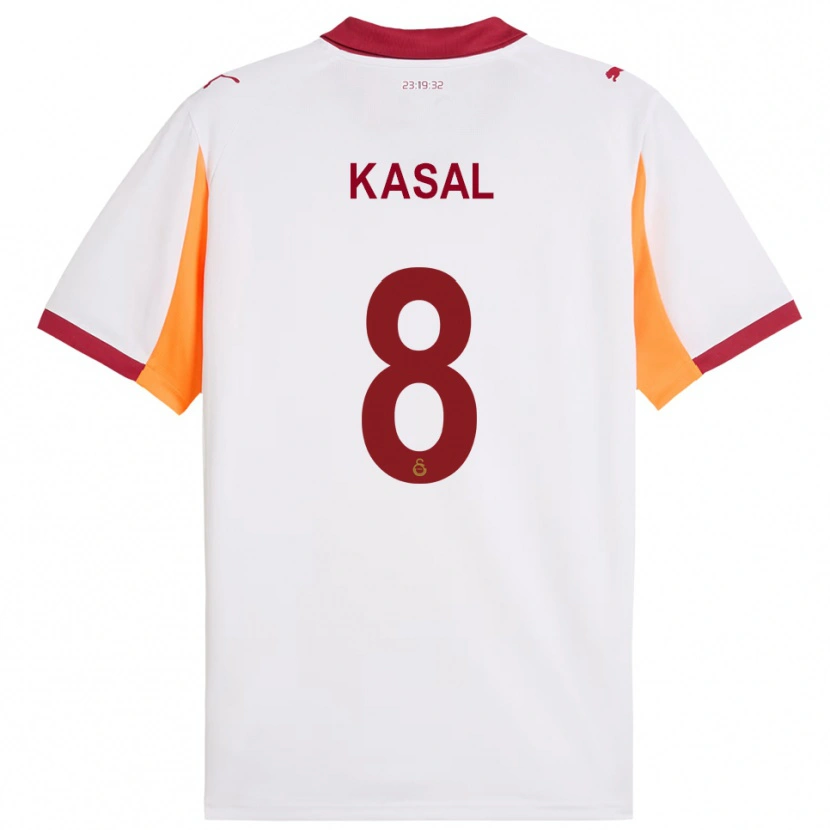 Danxen Donna Maglia Yasin Kasal #8 Bianco Rosso Kit Gara Away 2025/26 Maglietta