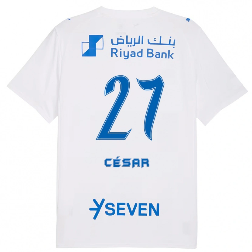 Danxen Donna Maglia Kaio César #27 Bianco Blu Kit Gara Away 2025/26 Maglietta