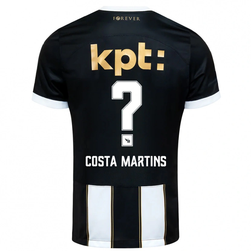 Danxen Donna Maglia Yvann Costa Martins #0 Nero Bianco Kit Gara Away 2025/26 Maglietta