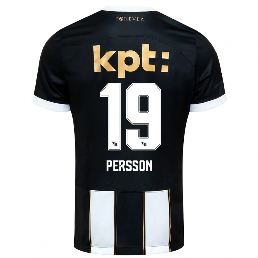 Danxen Donna Maglia Noah Persson #19 Nero Bianco Kit Gara Away 2025/26 Maglietta