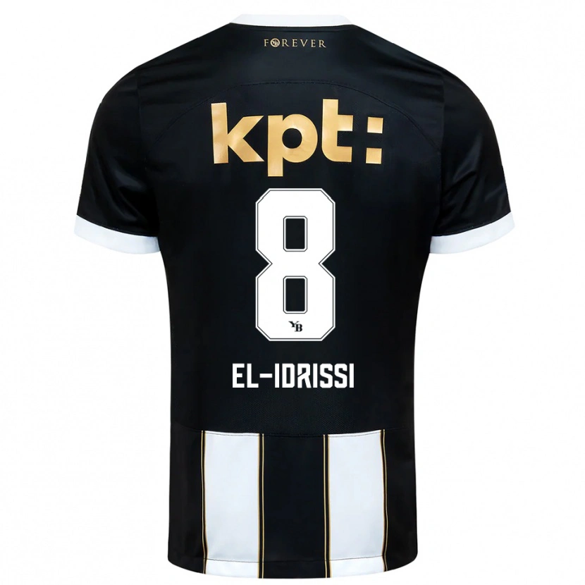 Danxen Donna Maglia Ben El-Idrissi #8 Nero Bianco Kit Gara Away 2025/26 Maglietta