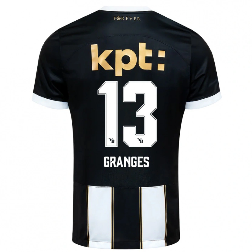 Danxen Donna Maglia Malaurie Granges #13 Nero Bianco Kit Gara Away 2025/26 Maglietta