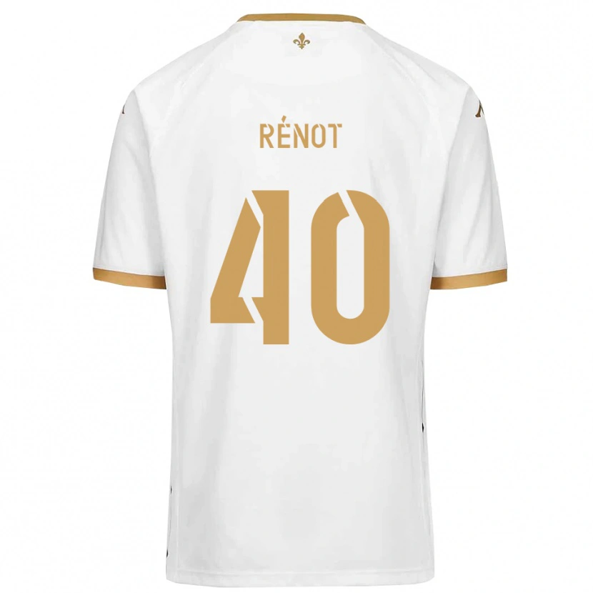 Danxen Donna Maglia Sébastien Rénot #40 Bianco Oro Kit Gara Away 2025/26 Maglietta