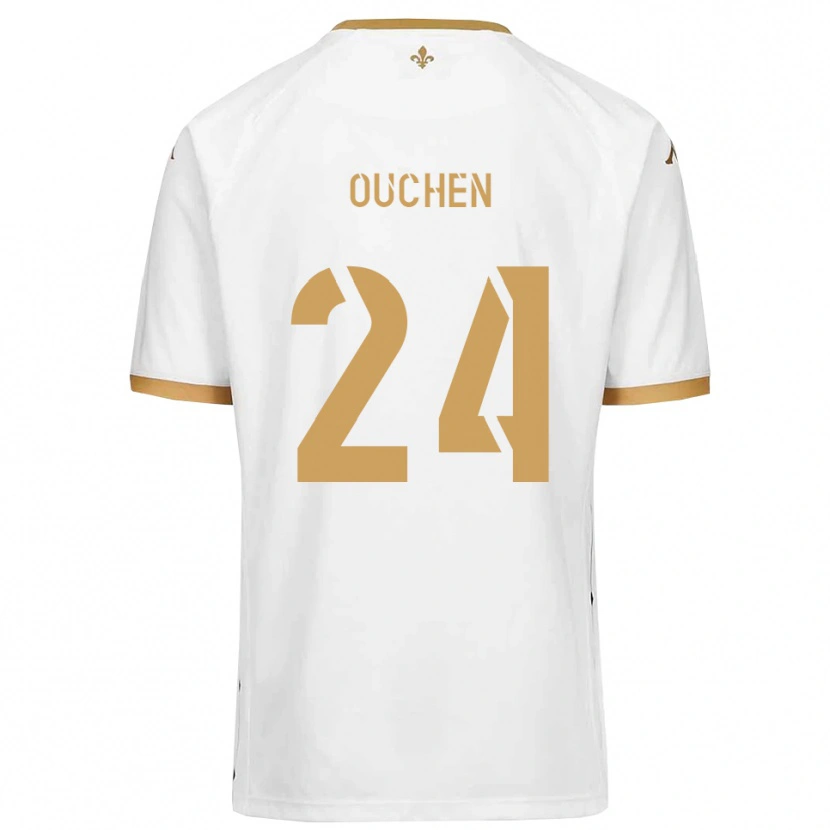 Danxen Donna Maglia Ali Ouchen #24 Bianco Oro Kit Gara Away 2025/26 Maglietta