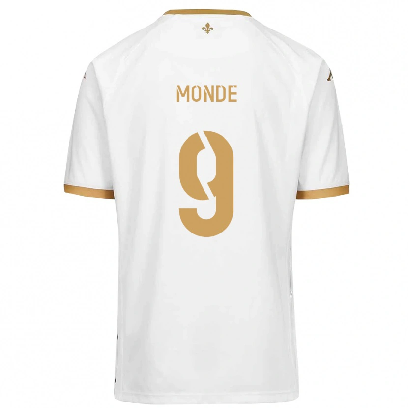 Danxen Donna Maglia Alex Monde #9 Bianco Oro Kit Gara Away 2025/26 Maglietta