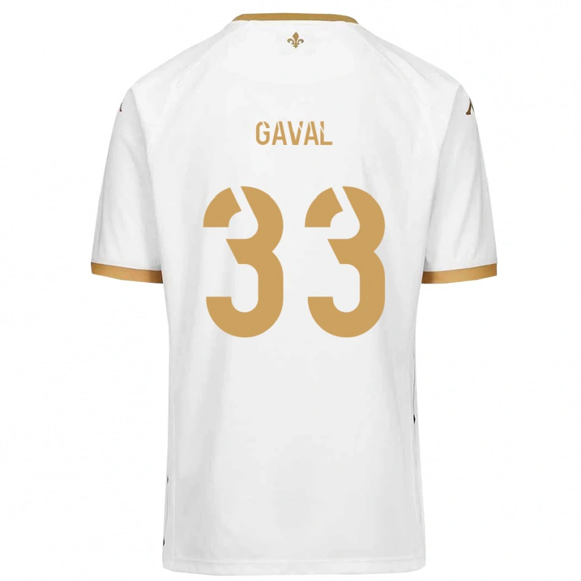 Danxen Donna Maglia Aimé Gaval #33 Bianco Oro Kit Gara Away 2025/26 Maglietta