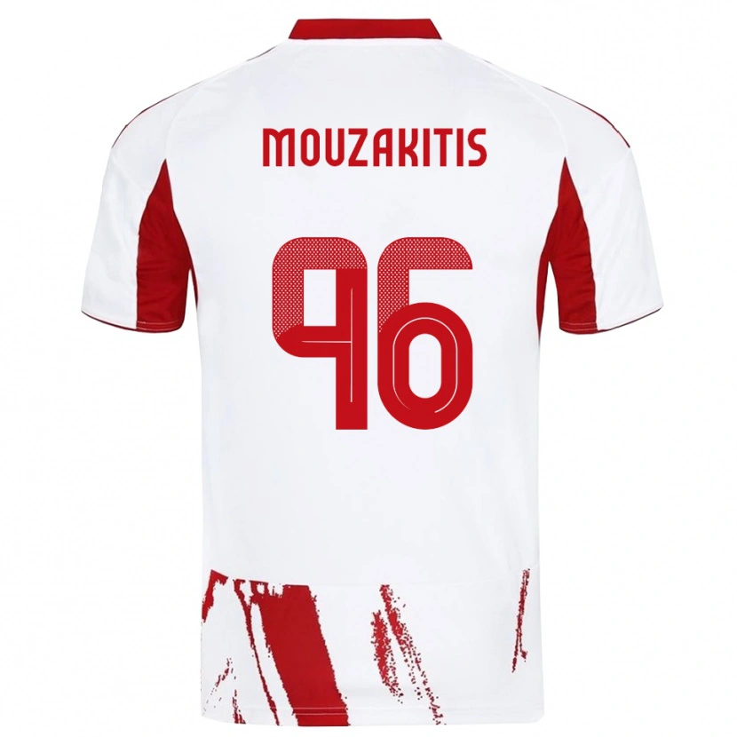 Danxen Donna Maglia Christos Mouzakitis #96 Bianco Rosso Kit Gara Away 2025/26 Maglietta