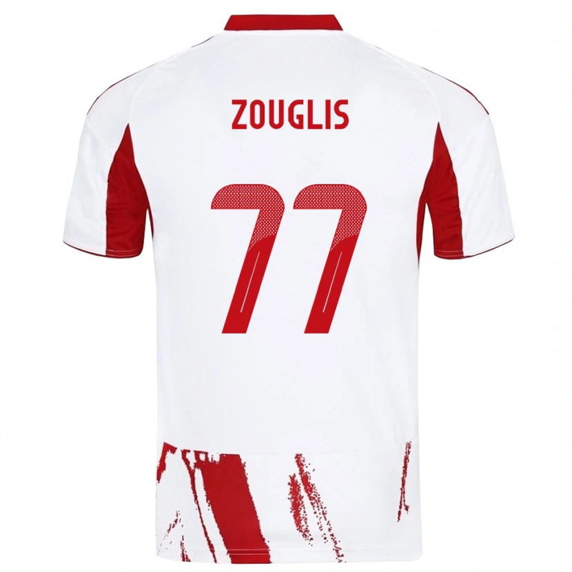 Danxen Donna Maglia Nikolaos Zouglis #77 Bianco Rosso Kit Gara Away 2025/26 Maglietta