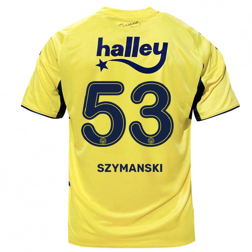 Danxen Donna Maglia Sebastian Szymański #53 Giallo Navy Kit Gara Away 2025/26 Maglietta