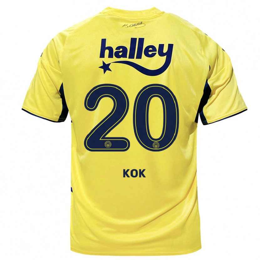 Danxen Donna Maglia Serhan Kök #20 Giallo Navy Kit Gara Away 2025/26 Maglietta