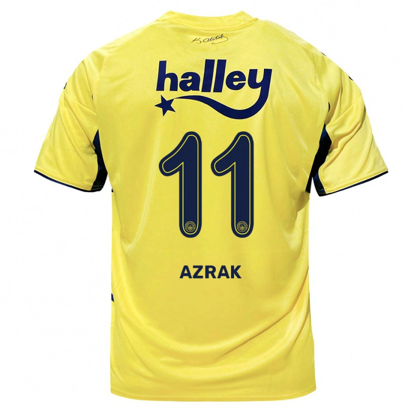 Danxen Donna Maglia Yunus Azrak #11 Giallo Navy Kit Gara Away 2025/26 Maglietta