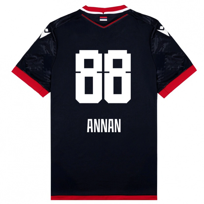 Danxen Donna Maglia Ebenezer Annan #88 Nero Rosso Kit Gara Away 2025/26 Maglietta