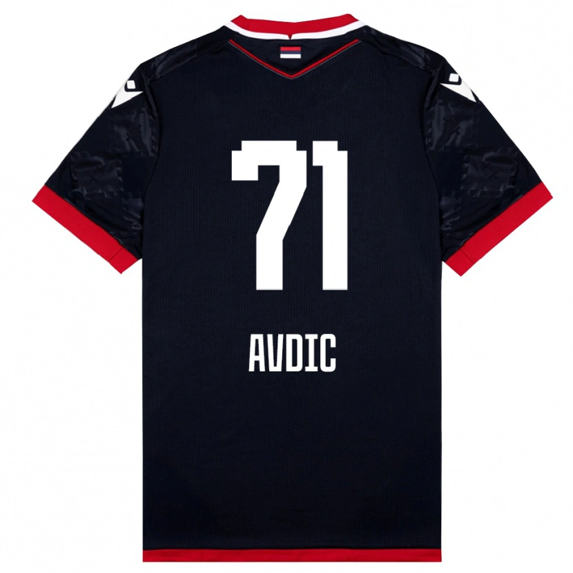 Danxen Donna Maglia Adem Avdic #71 Nero Rosso Kit Gara Away 2025/26 Maglietta