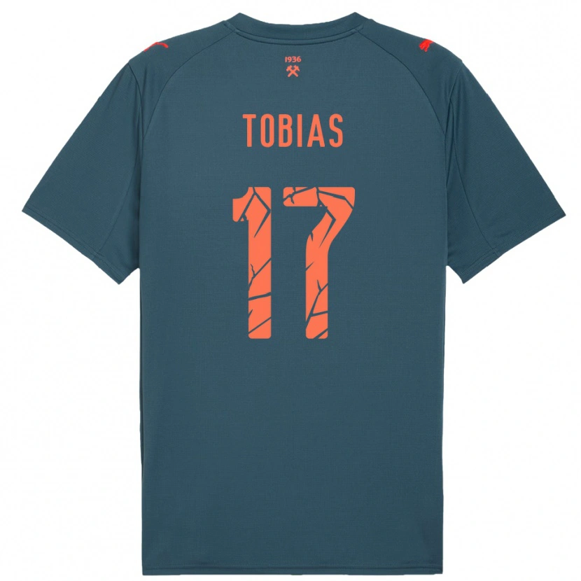 Danxen Donna Maglia Vinícius Tobias #17 Navy Rosso Kit Gara Away 2025/26 Maglietta