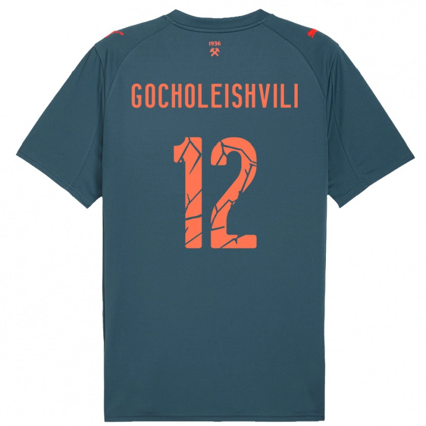 Danxen Donna Maglia Giorgi Gocholeishvili #12 Navy Rosso Kit Gara Away 2025/26 Maglietta