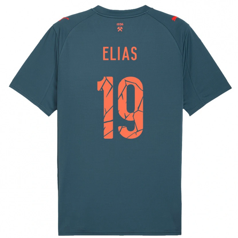 Danxen Donna Maglia Kauã Elias #19 Navy Rosso Kit Gara Away 2025/26 Maglietta
