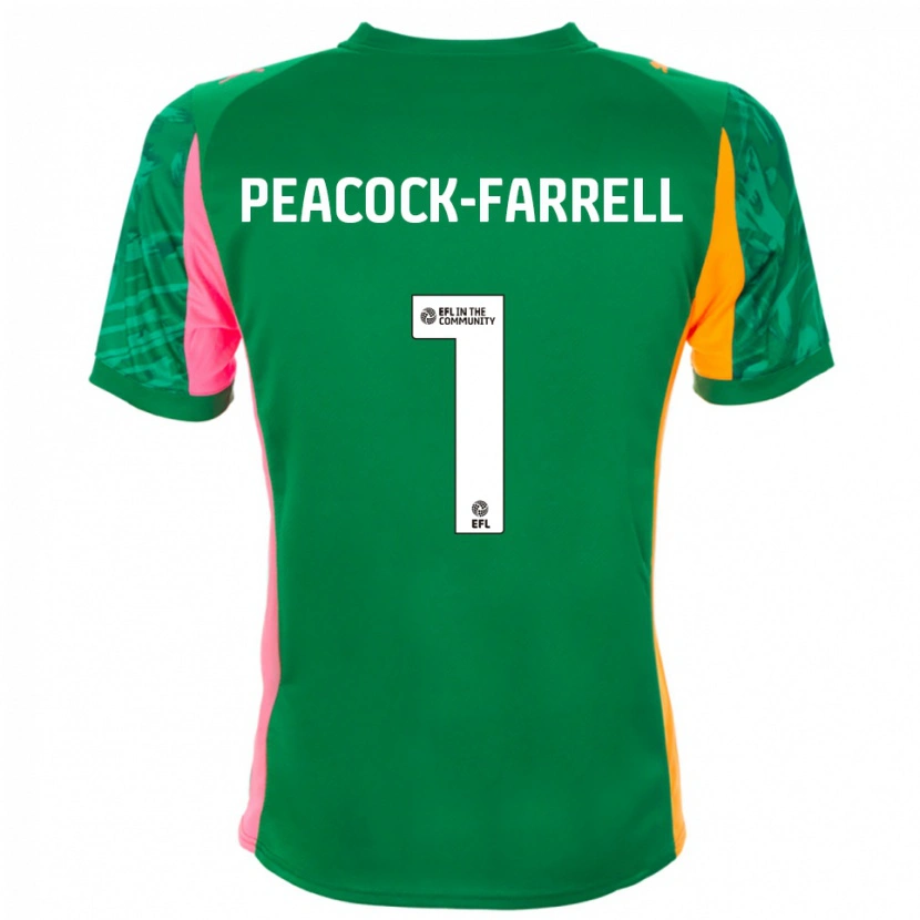 Danxen Bambino Bailey Peacock-Farrell #1 Maglia Gara Portiere Arancione Verde 2025/26 Maglietta