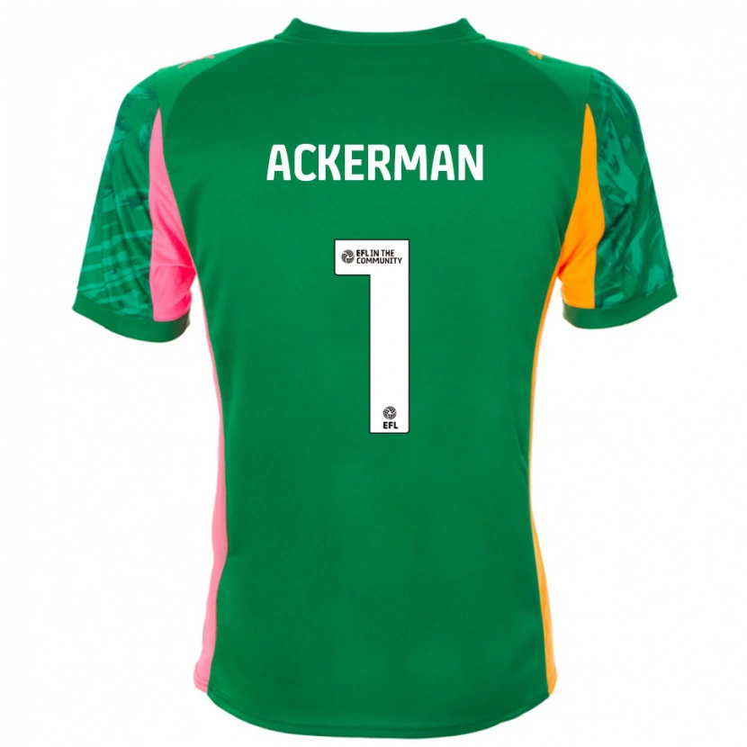 Danxen Bambino Emily Ackerman #1 Maglia Gara Portiere Arancione Verde 2025/26 Maglietta