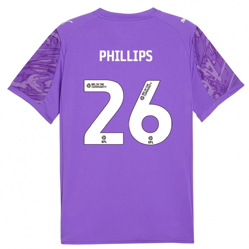 Danxen Bambino Noah Phillips #26 Maglia Gara Portiere Viola Scuro 2025/26 Maglietta