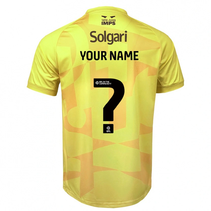 Danxen Bambino Lincoln City Maglia Gara Portiere Nero Giallo 2025/26 Maglietta