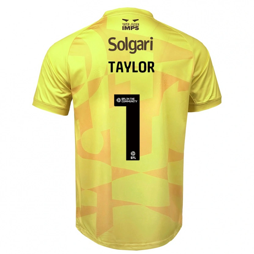 Danxen Bambino Jaden Taylor #1 Maglia Gara Portiere Nero Giallo 2025/26 Maglietta