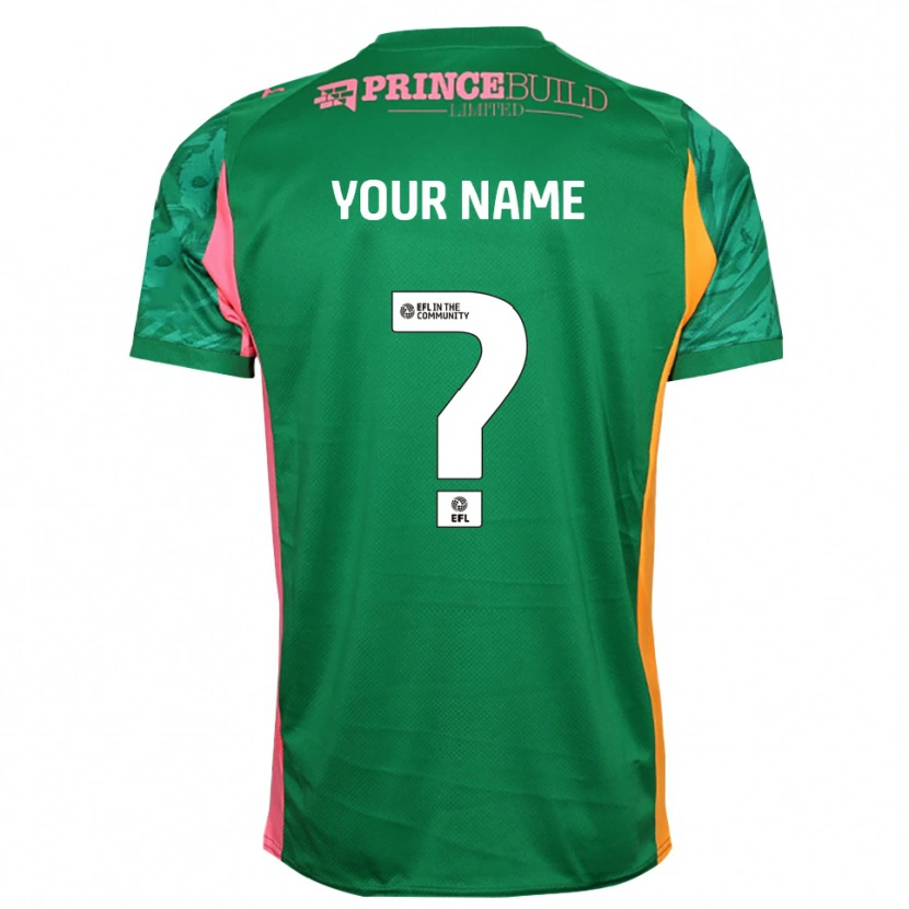 Danxen Bambino Peterborough United Maglia Gara Portiere Verde Rosa 2025/26 Maglietta