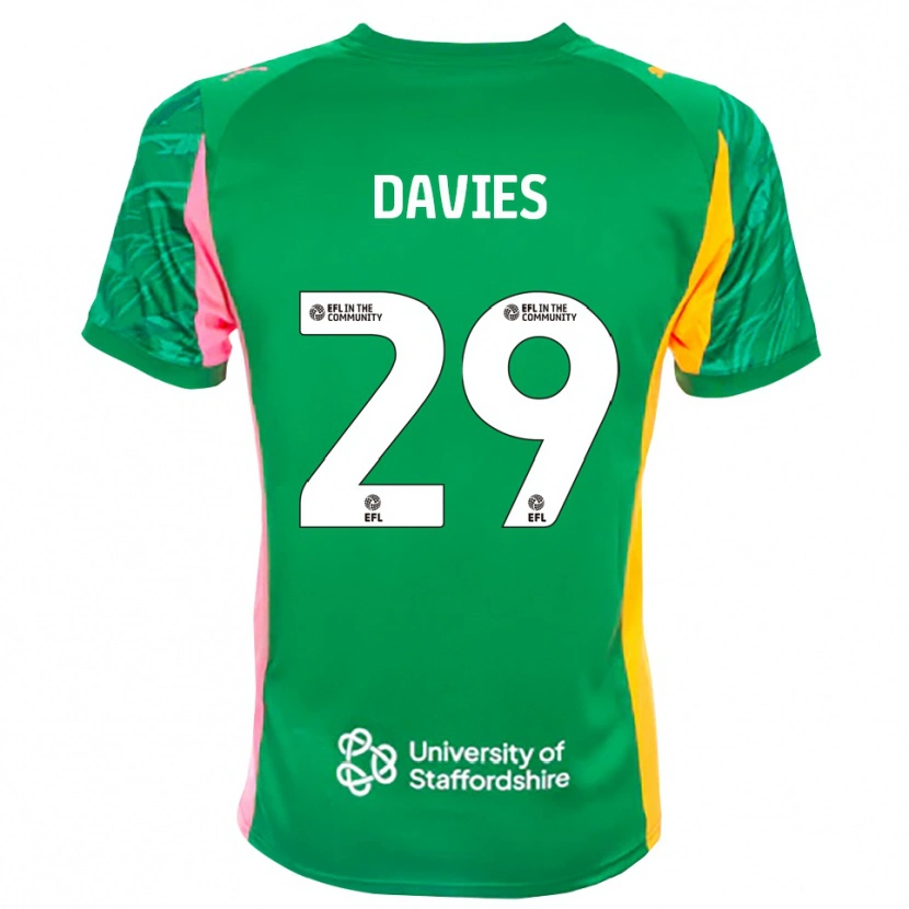 Danxen Bambino Arron Davies #29 Maglia Gara Portiere Verde Rosa Arancione 2025/26 Maglietta