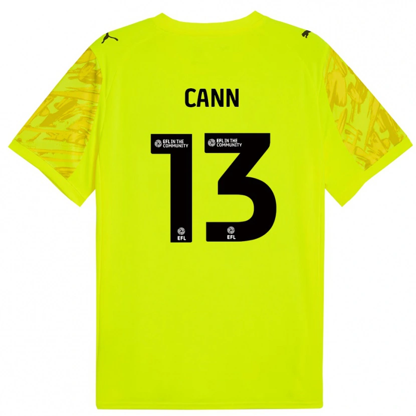 Danxen Bambino Ted Cann #13 Maglia Gara Portiere Verde Fluo Nero 2025/26 Maglietta