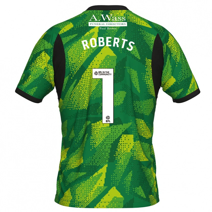 Danxen Bambino Liam Roberts #1 Maglia Gara Portiere Verde Nero 2025/26 Maglietta