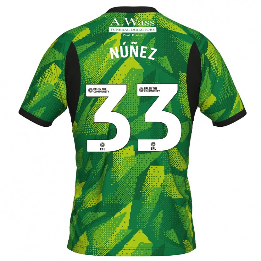 Danxen Bambino Anthony Núñez #33 Maglia Gara Portiere Verde Nero 2025/26 Maglietta