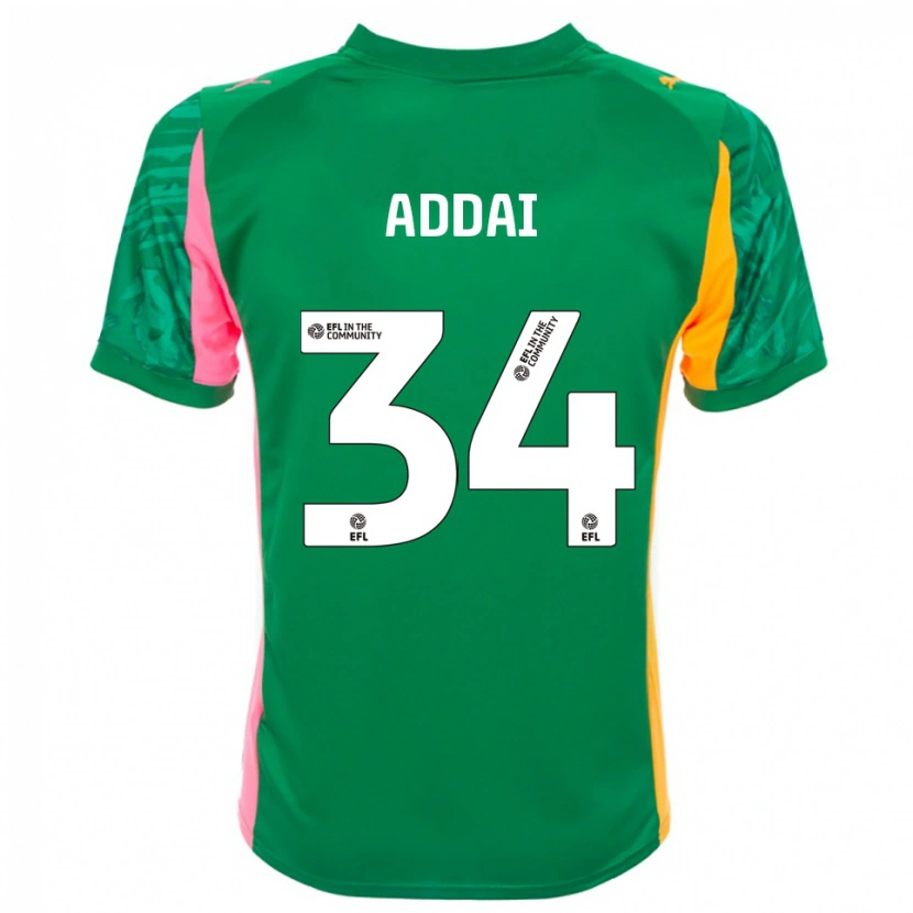 Danxen Bambino Corey Addai #34 Maglia Gara Portiere Verde Rosa Bianco 2025/26 Maglietta