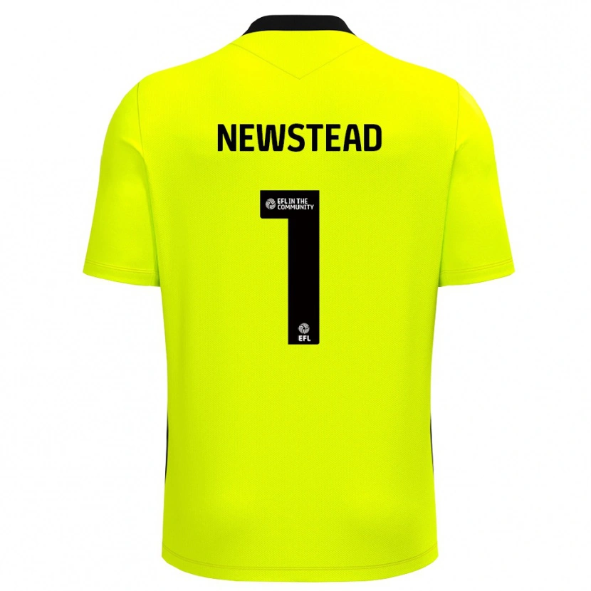 Danxen Bambino Jamie-Louise Newstead #1 Maglia Gara Portiere Nero Giallo 2025/26 Maglietta