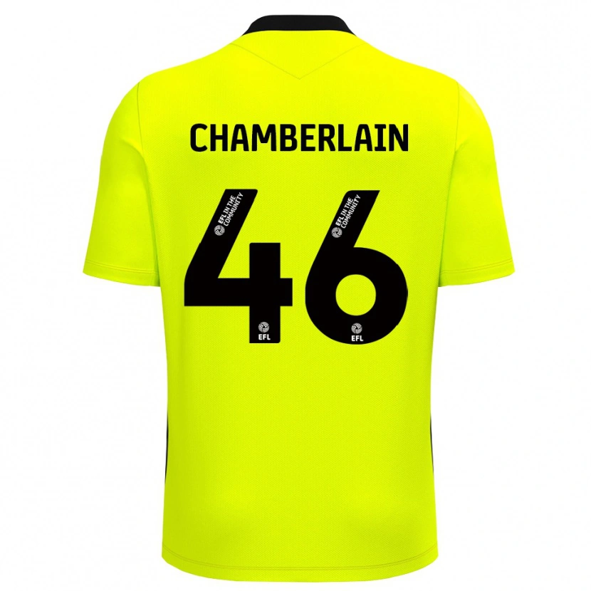 Danxen Bambino Harrison Chamberlain #46 Maglia Gara Portiere Nero Giallo 2025/26 Maglietta