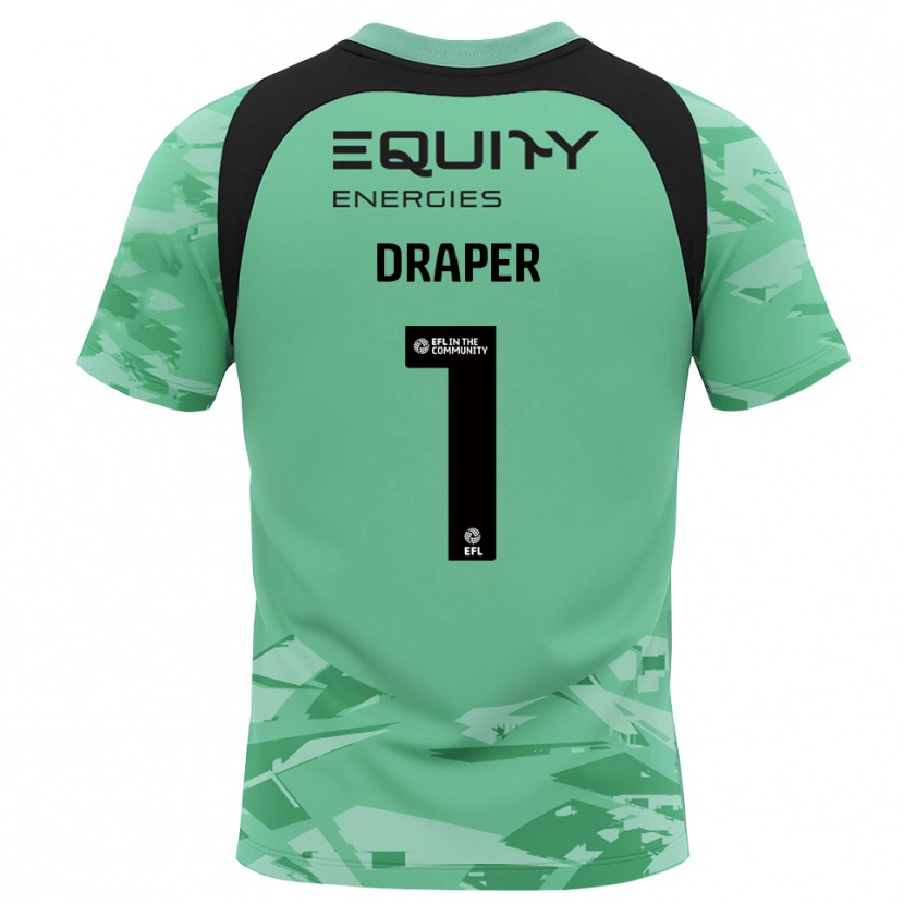 Danxen Bambino Anna Draper #1 Maglia Gara Portiere Verde Chiaro Nero 2025/26 Maglietta