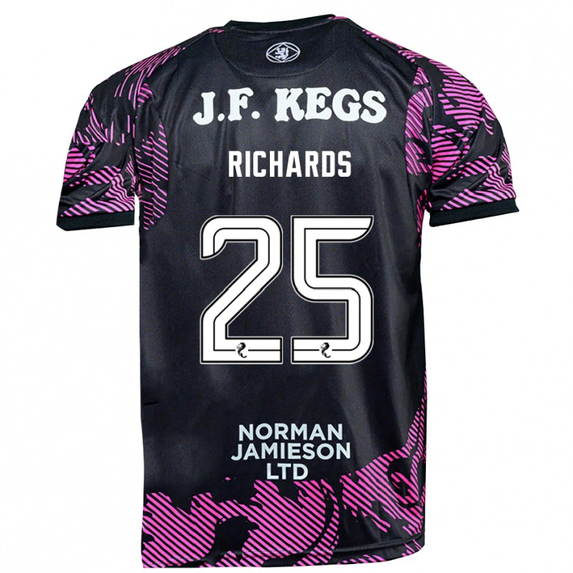 Danxen Bambino Dave Richards #25 Maglia Gara Portiere Nero Rosa 2025/26 Maglietta