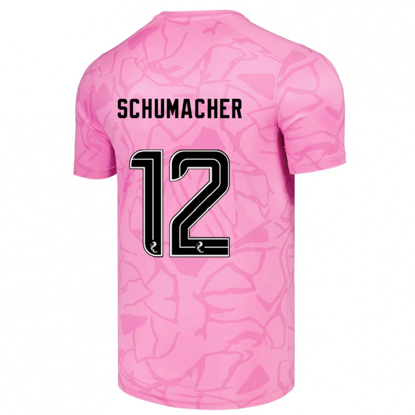 Danxen Bambino Noa Schumacher #12 Maglia Gara Portiere Nero Rosa 2025/26 Maglietta