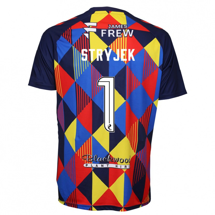 Danxen Bambino Maksymilian Stryjek #1 Maglia Gara Portiere Rosso Blu Reale 2025/26 Maglietta