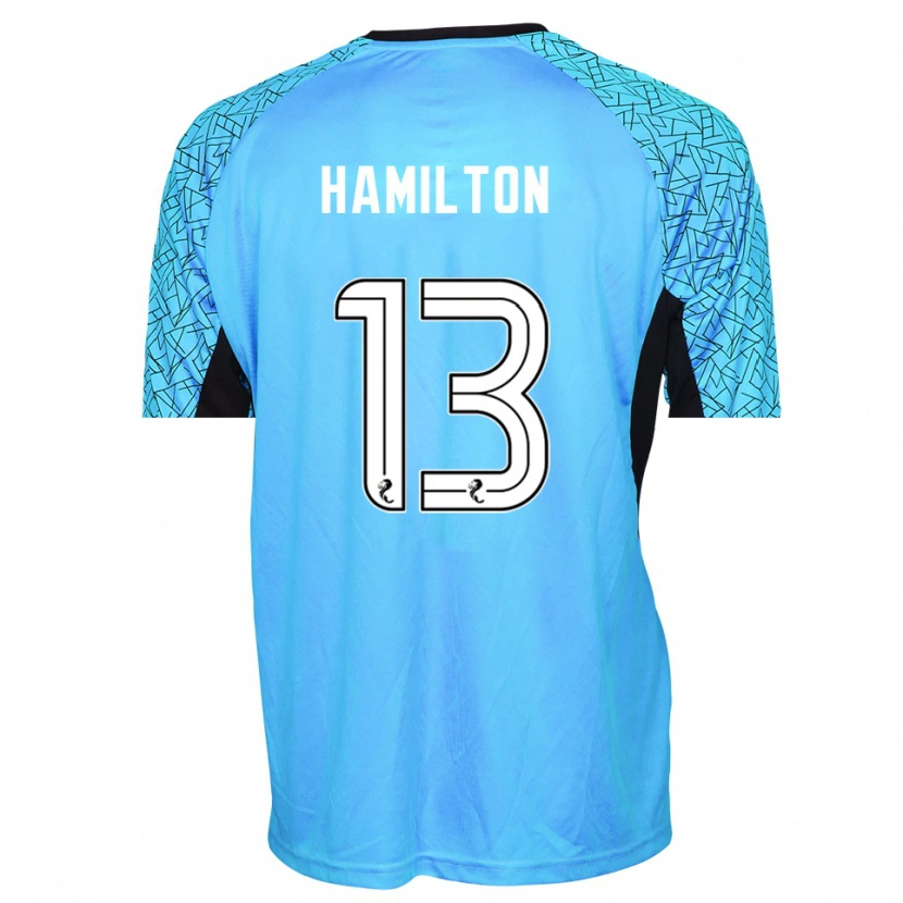 Danxen Bambino Jack Hamilton #13 Maglia Gara Portiere Nero Blu 2025/26 Maglietta