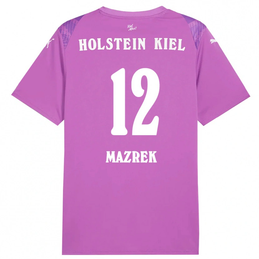 Danxen Bambino Enis Mazrek #12 Maglia Gara Portiere Bianco Viola 2025/26 Maglietta