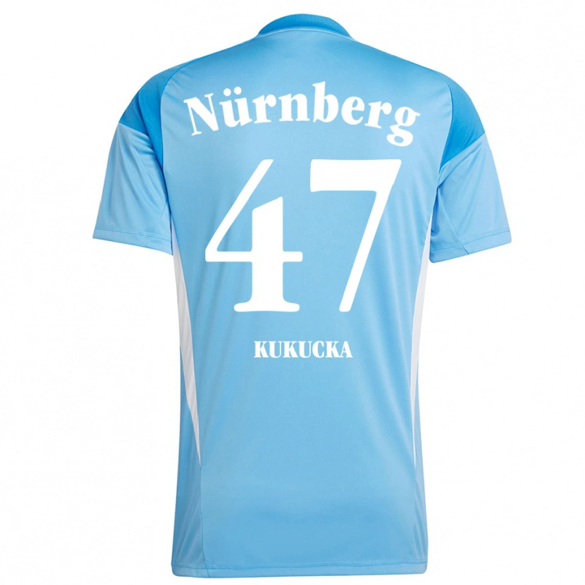 Danxen Bambino Michal Kukucka #47 Maglia Gara Portiere Azzurro Bianco 2025/26 Maglietta