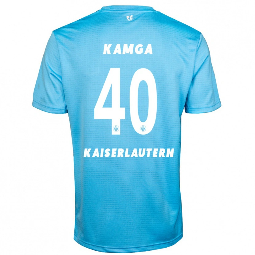 Danxen Bambino Enis Kamga #40 Maglia Gara Portiere Azzurro Bianco 2025/26 Maglietta