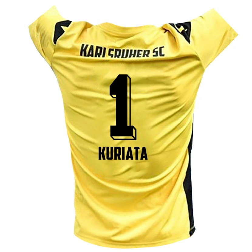 Danxen Bambino Malik Kuriata #1 Maglia Gara Portiere Giallo Nero 2025/26 Maglietta