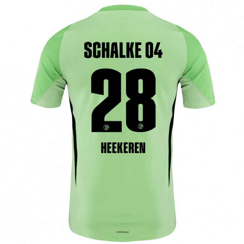 Danxen Bambino Justin Heekeren #28 Maglia Gara Portiere Verde Chiaro Nero 2025/26 Maglietta