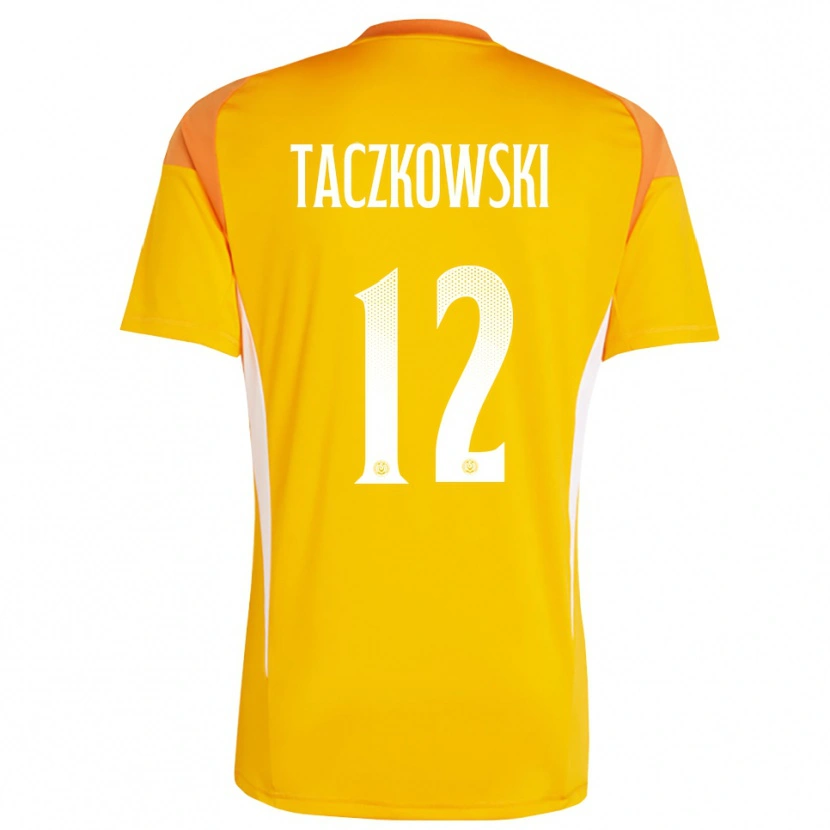 Danxen Bambino Simon Taczkowski #12 Maglia Gara Portiere Bianco Arancio 2025/26 Maglietta