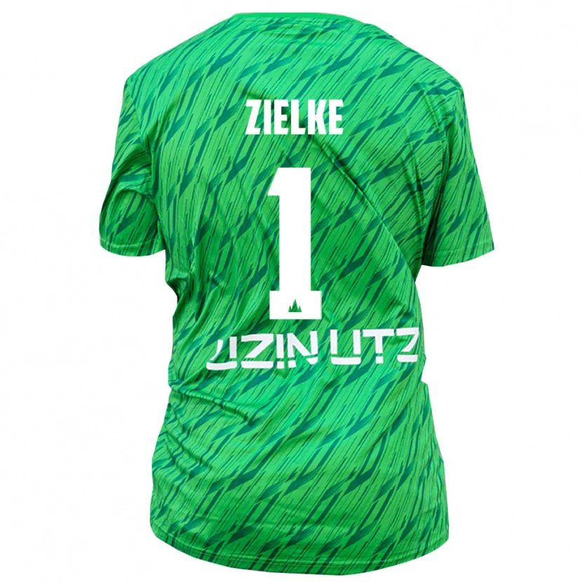 Danxen Bambino Paul Zielke #1 Maglia Gara Portiere Verde Rosso 2025/26 Maglietta