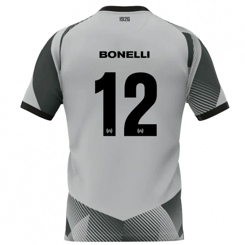 Danxen Bambino Leonardo Bonelli #12 Maglia Gara Portiere Bianco Grigio Chiaro 2025/26 Maglietta