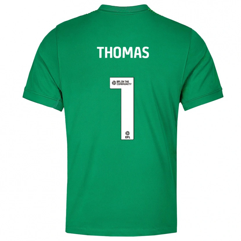 Danxen Bambino Lucy Thomas #1 Maglia Gara Portiere Verde Bianco 2025/26 Maglietta